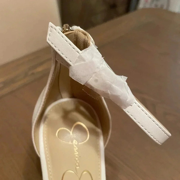 Jessica Simpson White Flower Open Toe Sandals Sz 8 Wedge Platform Style Jeffina - Picture 4 of 7